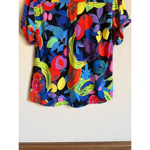 The Art of Anthropologie Orane Sigal Bonanza Surf Tropical Fruit Shirt Collared - Picture 10 of 12